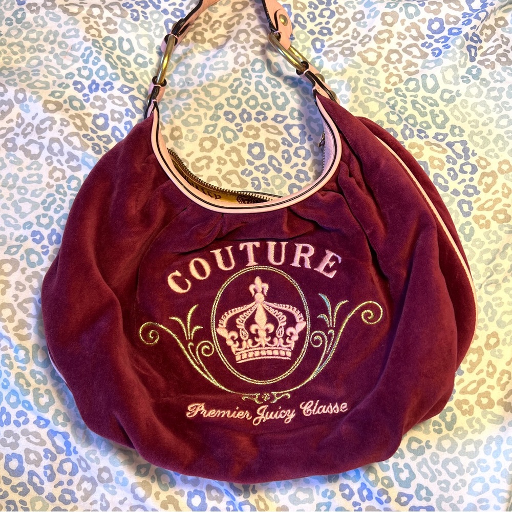 Vintage Juicy Couture Purse Satchel Bag Handbag Y2K Velour Premier Juicy Classe